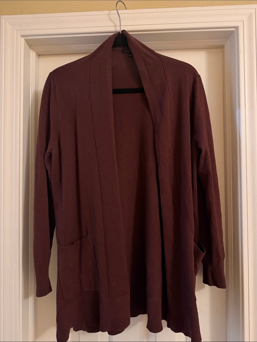 Staccato Open-Front Cardigan in Burgundy